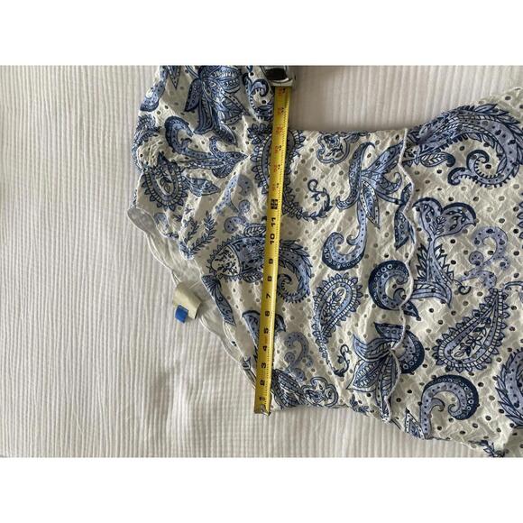 FARM Rio One Shoulder Dress in Blue and White Paisley - Picture 12 of 12